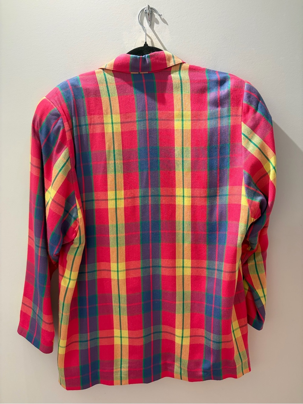 Ziba Petite Vintage Colourful Plaid Blazer Sz 6 | Bold Statement Jacket - Picture 5 of 6